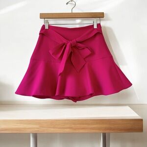 Zara Fuschia Tie Front Skort Womens Sz XS NWT Barbie Summer Light Colorful